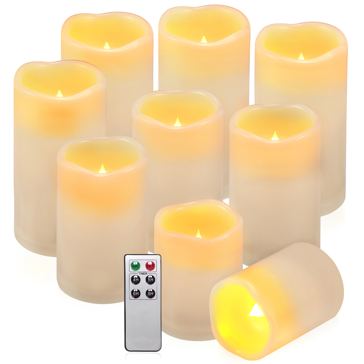 Comenzar Flameless Candles Waterproof Outdoor Indoor Battery Candles Set Of 9h 4″ 5″ 6″ X D 3